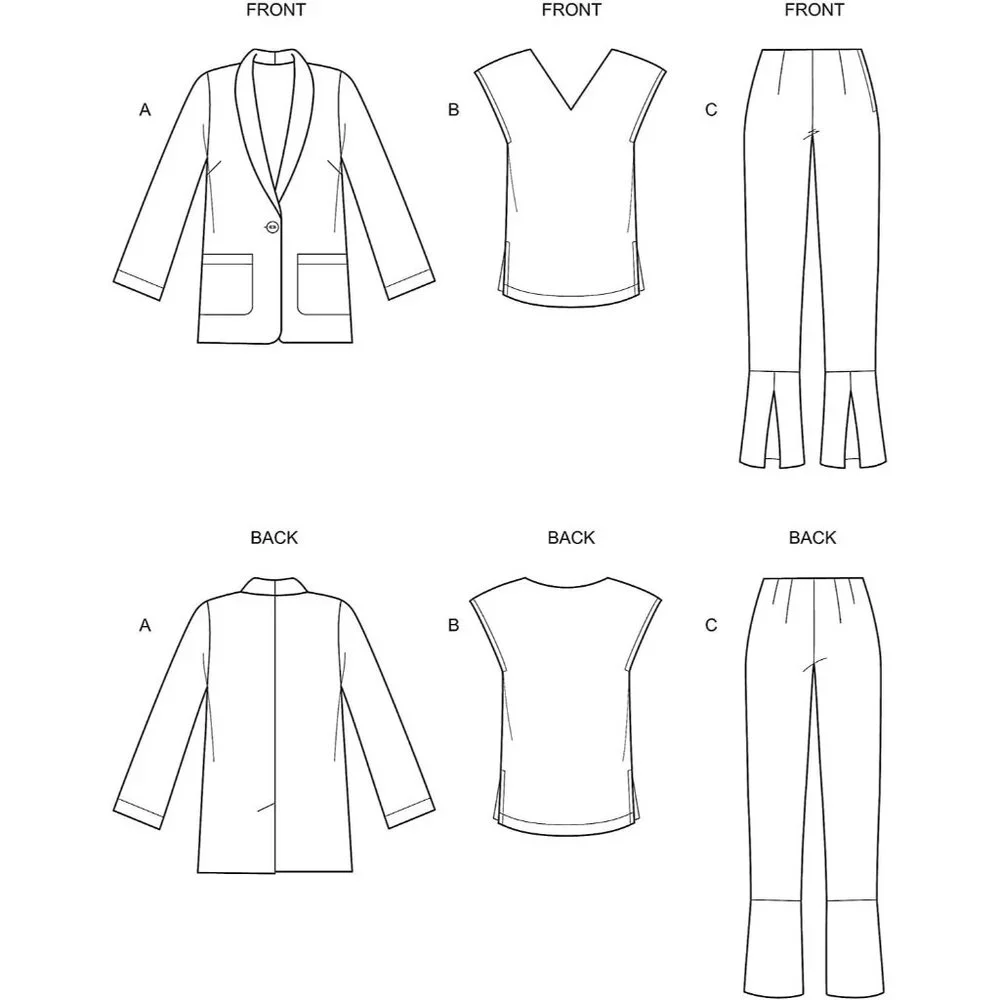 New Look N6645 Sewing Pattern Women Size 10-22 Blazer Top Trousers‎